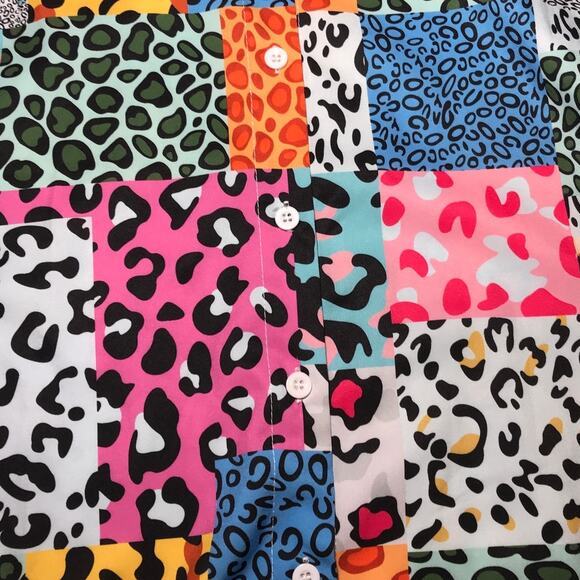 SHEIN Patchwork-Style Collared Button-Down Long Sleeve Blouse 3XL - Picture 8 of 8